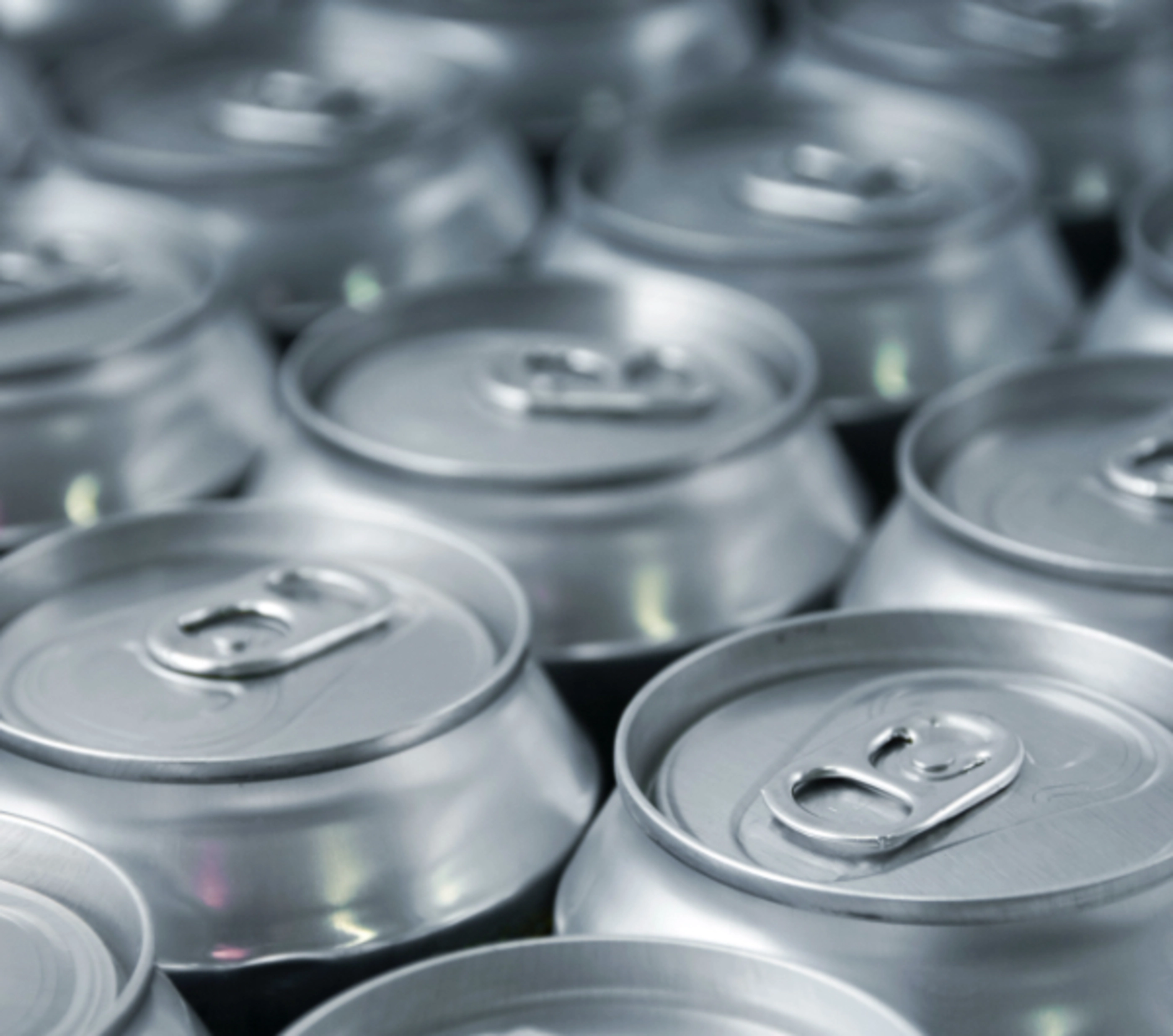 Silver cans of soda